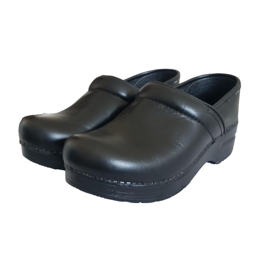 Dansko Professional Black Leather Clogs Shoes Women's Size 6 EU Size 36